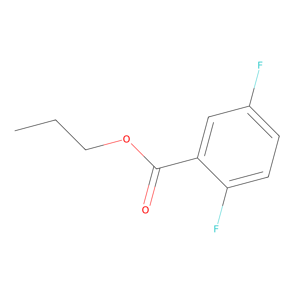 2,5-Difluorobenzoic acid, propyl ester molecular structure, CAS 1156380-25-4