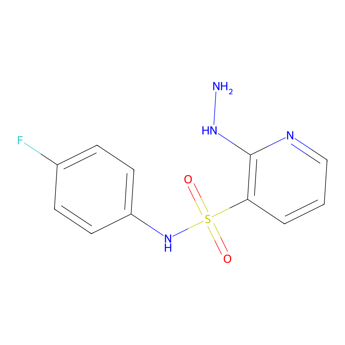 N-(4-fluorophenyl)-2-hydrazinopyridine-3-sulfonamide molecular structure, CAS 1156384-82-5