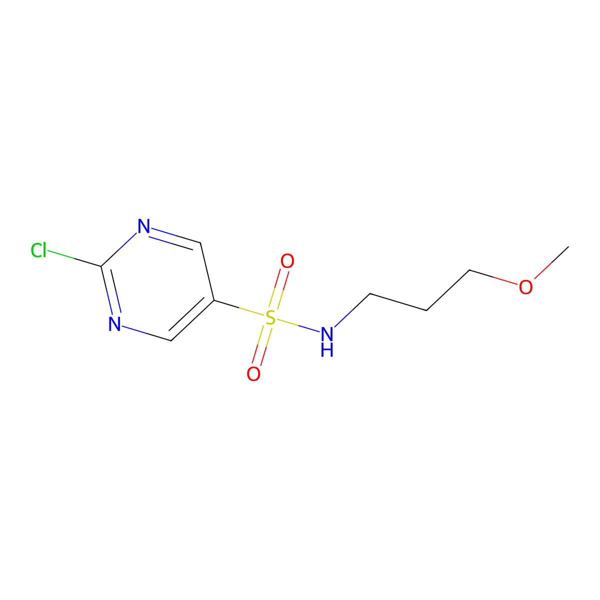 2-chloro-N-(3-methoxypropyl)pyrimidine-5-sulfonamide molecular structure, CAS 1156385-49-7