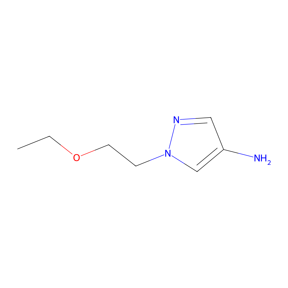 1-(2-Ethoxyethyl)-1H-pyrazol-4-amine molecular structure, CAS 1156386-84-3