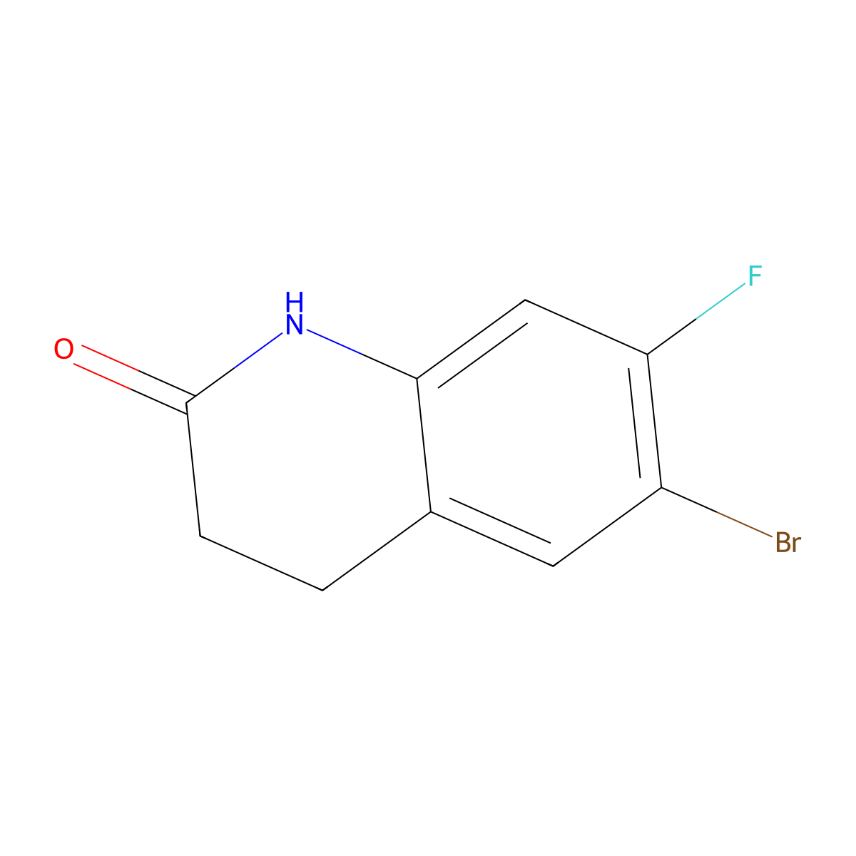 6-bromo-7-fluoro-3,4-dihydroquinolin-2(1H)-one molecular structure, CAS 1156389-00-2