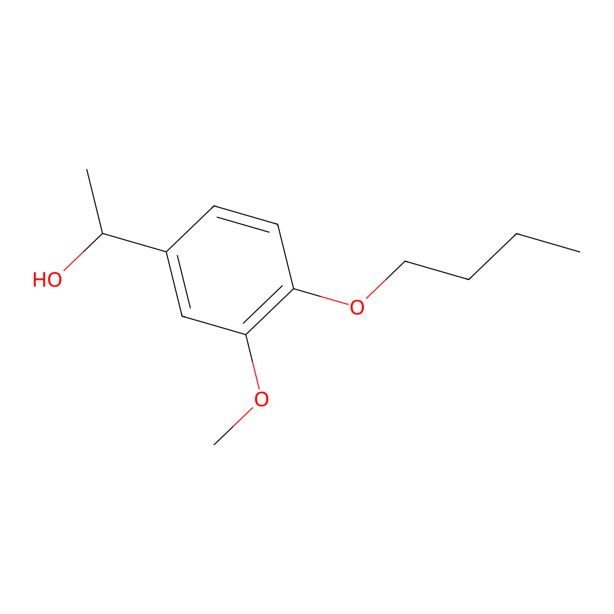 1-(4-Butoxy-3-methoxyphenyl)ethanol molecular structure, CAS 1156390-14-5