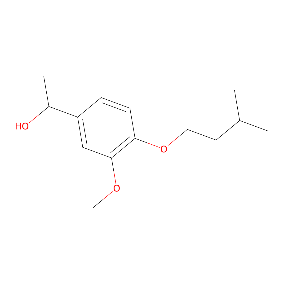 1-(3-Methoxy-4-iso-pentoxyphenyl)ethanol molecular structure, CAS 1156390-29-2