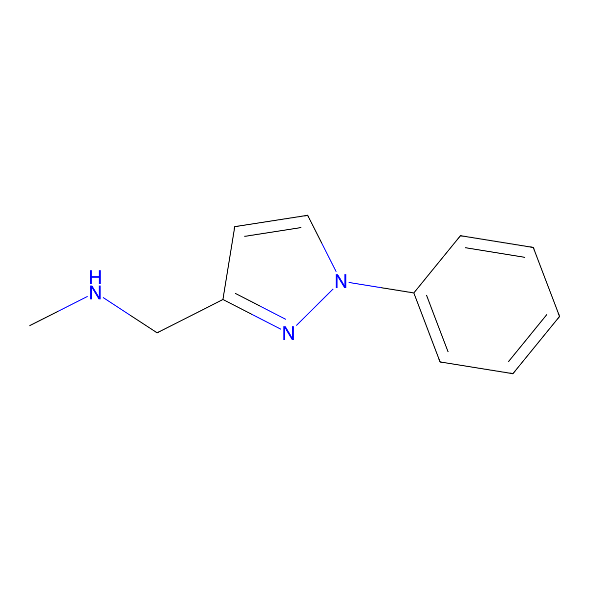methyl((1-phenyl-1H-pyrazol-3-yl)methyl)amine molecular structure, CAS 1156391-85-3