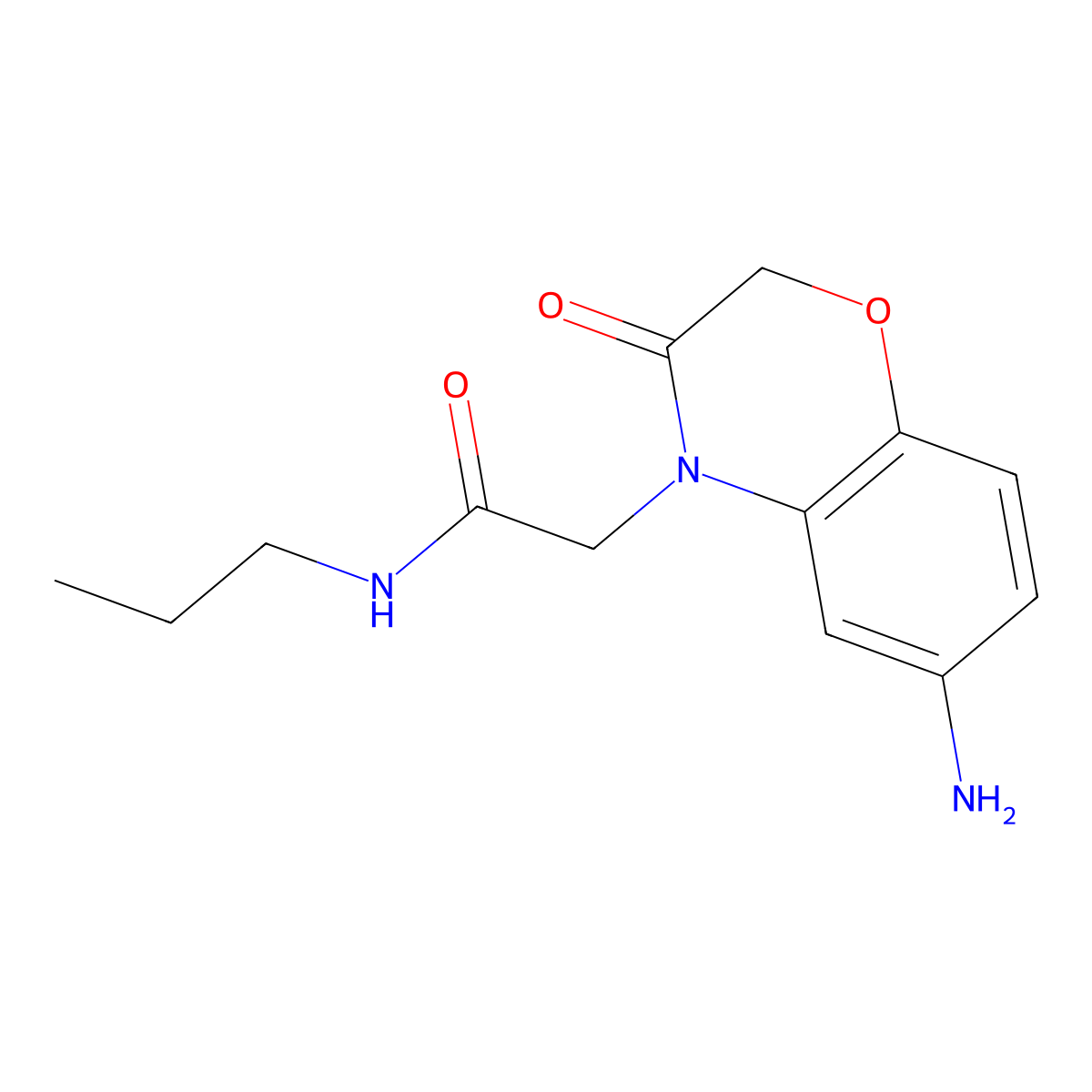 2-(6-amino-3-oxo-3,4-dihydro-2H-1,4-benzoxazin-4-yl)-N-propylacetamide molecular structure, CAS 1156392-91-4
