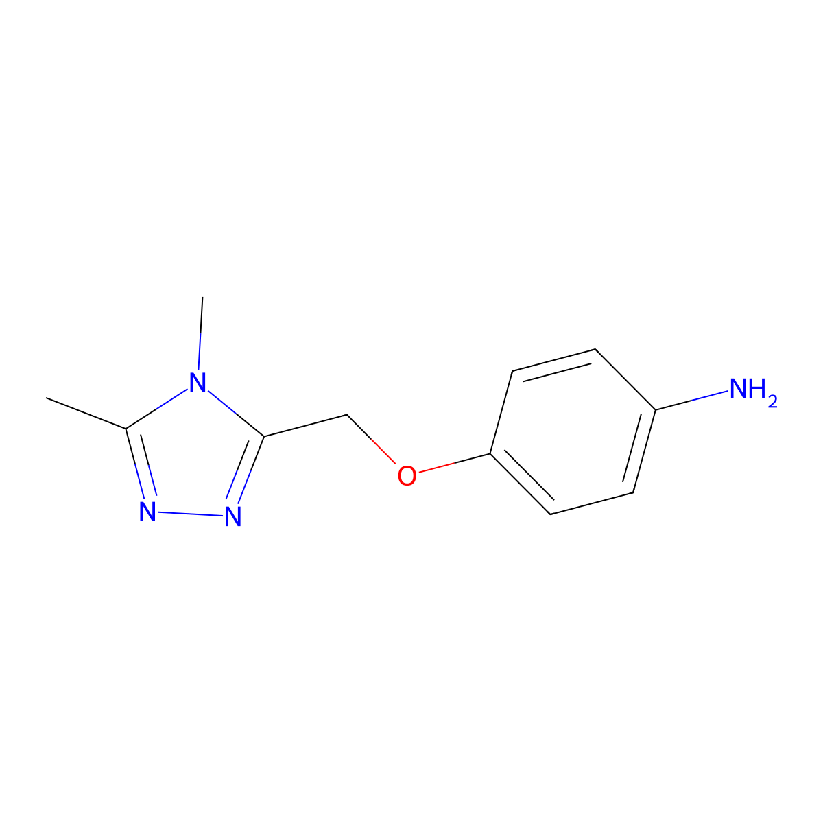 4-[(dimethyl-4H-1,2,4-triazol-3-yl)methoxy]aniline molecular structure, CAS 1156393-79-1