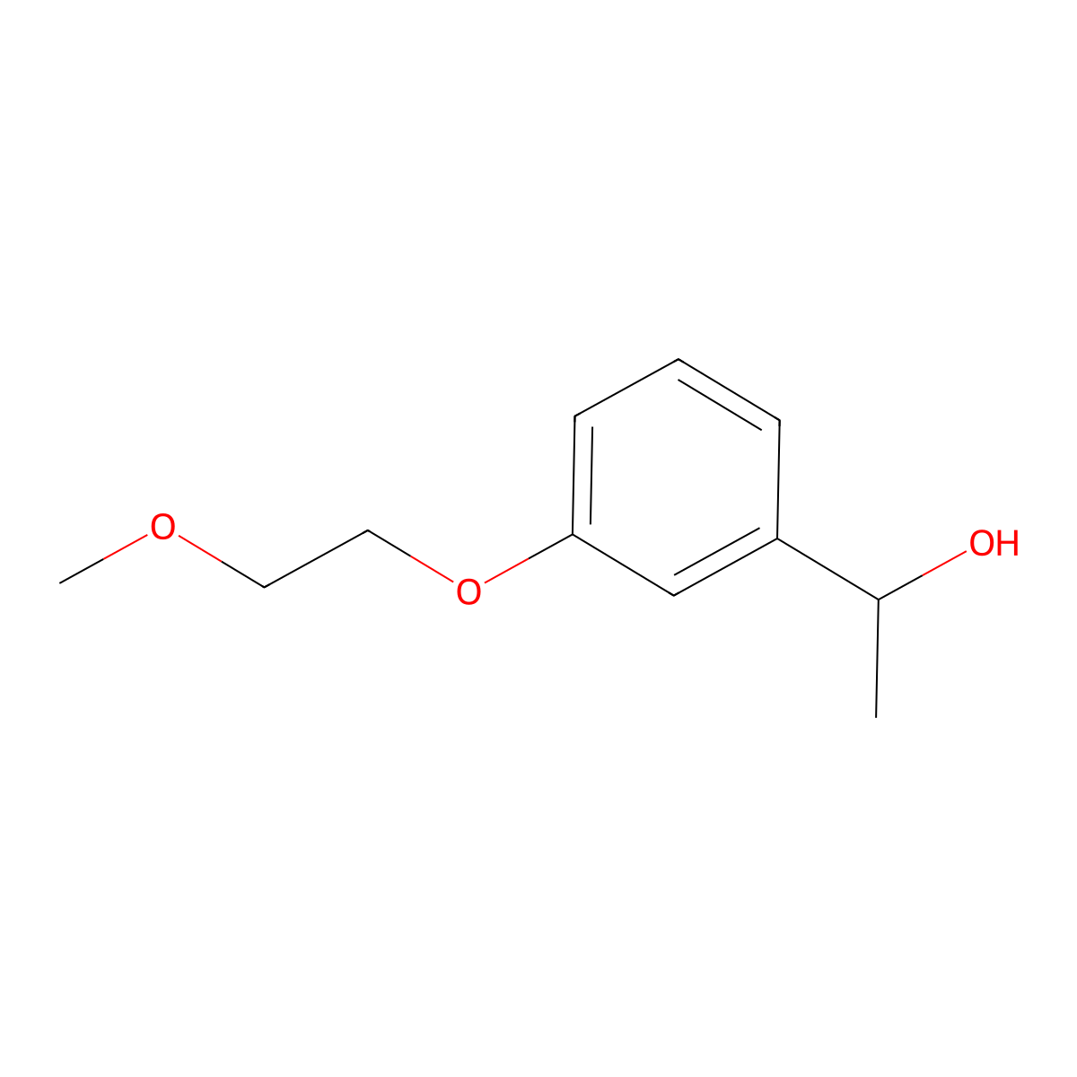 1-(3-(2-Methoxyethoxy)phenyl)ethanol molecular structure, CAS 1156394-40-9