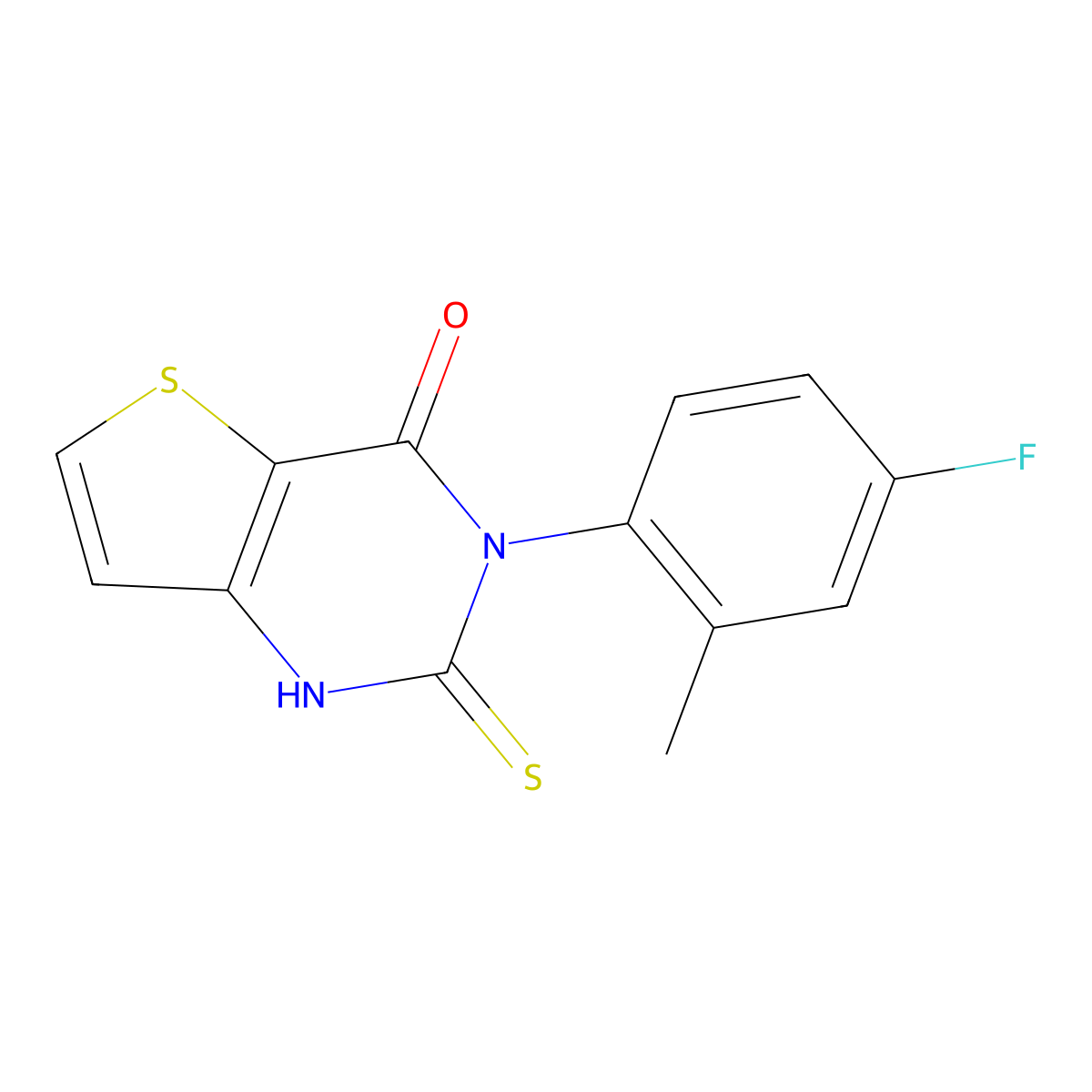 3-(4-fluoro-2-methylphenyl)-2-thioxo-2,3-dihydrothieno[3,2-d]pyrimidin-4(1H)-one molecular structure, CAS 1156395-26-4