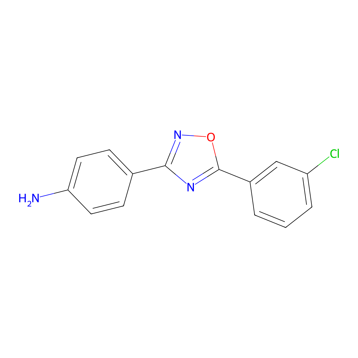 4-[5-(3-Chlorophenyl)-1,2,4-oxadiazol-3-yl]aniline molecular structure, CAS 1156397-94-2