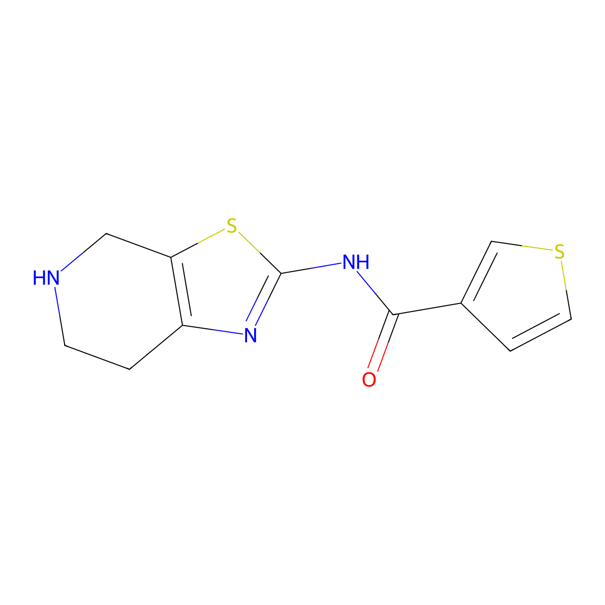 N-{4H,5H,6H,7H-[1,3]Thiazolo[5,4-C]pyridin-2-YL}thiophene-3-carboxamide molecular structure, CAS 1156402-95-7
