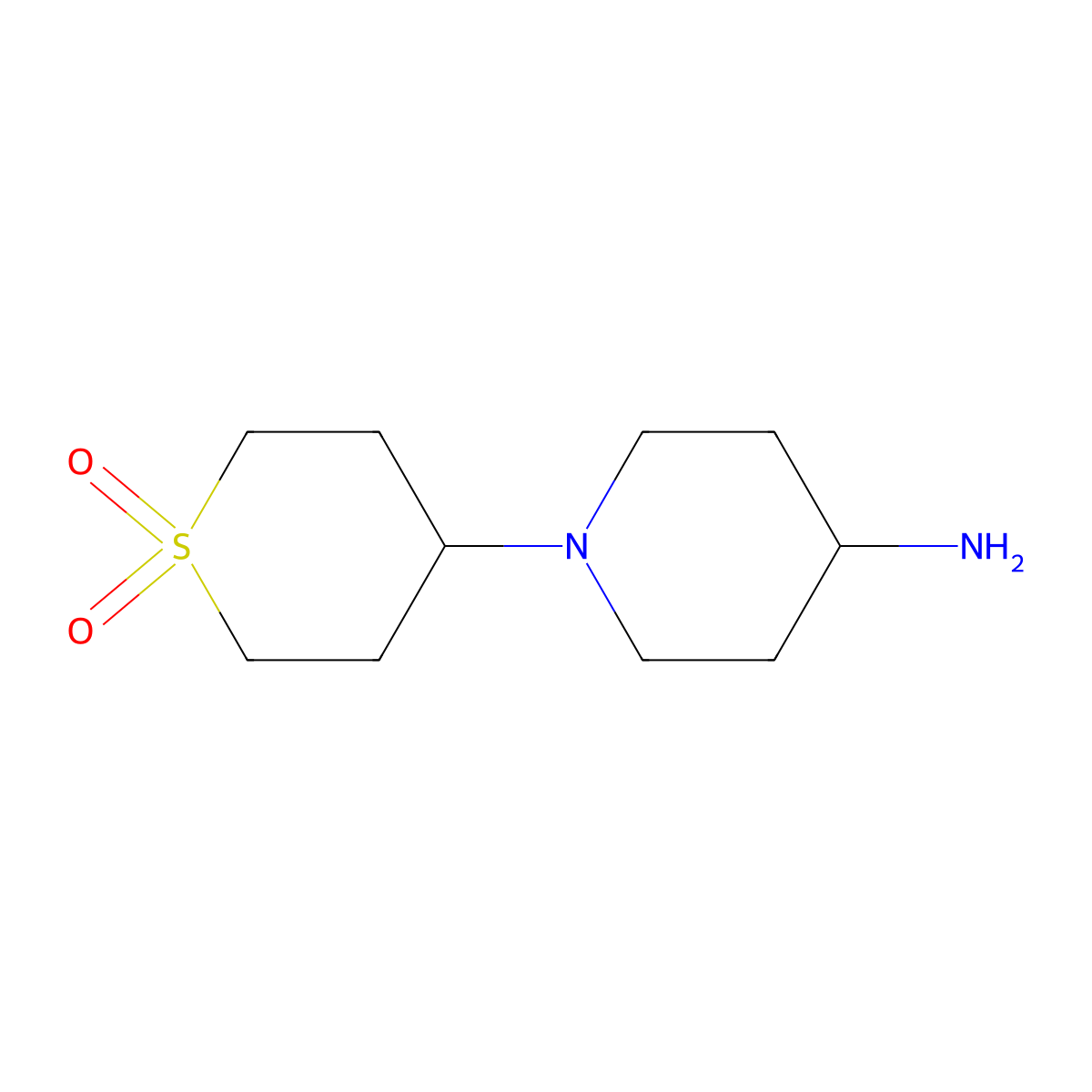 4-(4-Aminopiperidin-1-yl)tetrahydro-2H-thiopyran 1,1-dioxide molecular structure, CAS 1156407-08-7