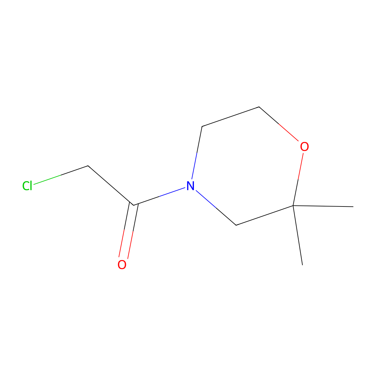 2-Chloro-1-(2,2-dimethylmorpholin-4-yl)ethan-1-one molecular structure, CAS 1156407-28-1