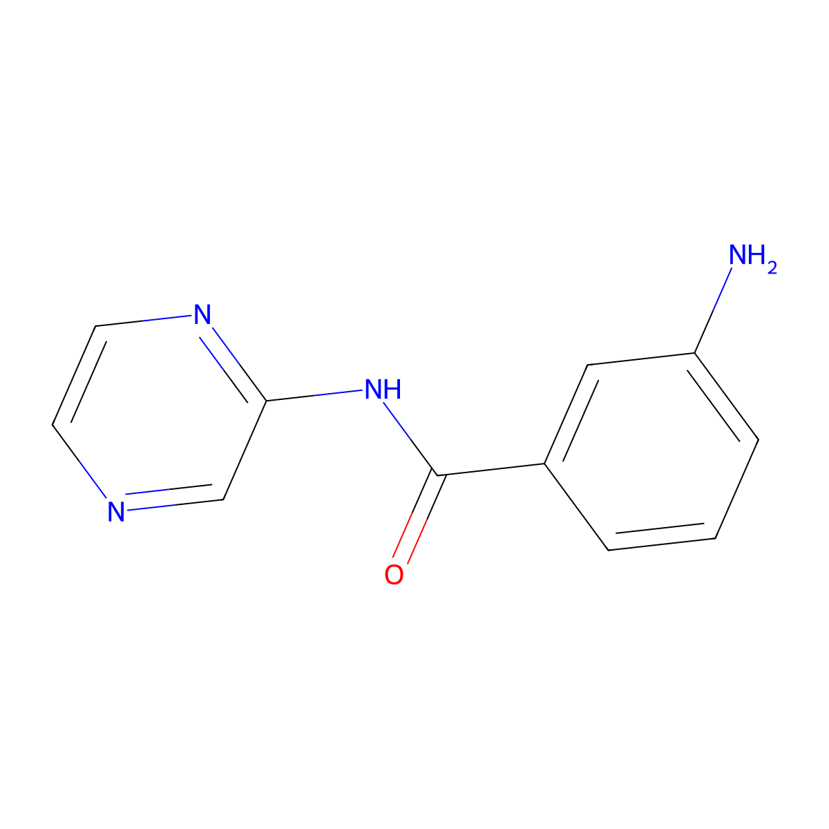 3-amino-N-(pyrazin-2-yl)benzamide molecular structure, CAS 1156412-27-9