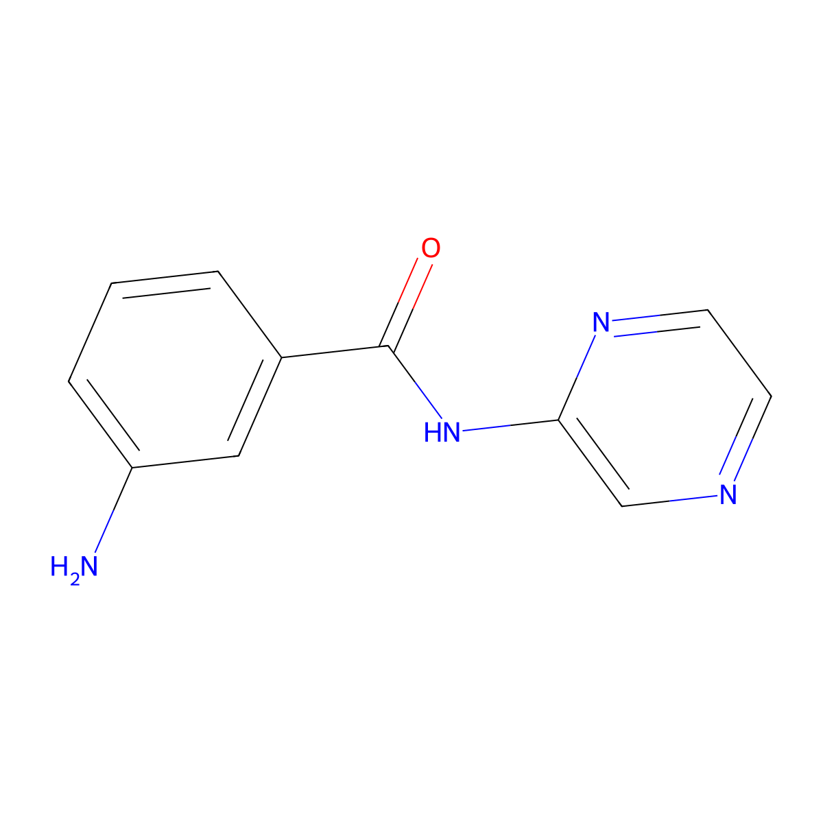 3-amino-N-(pyrazin-2-yl)benzamide molecular structure, CAS 1156412-27-9