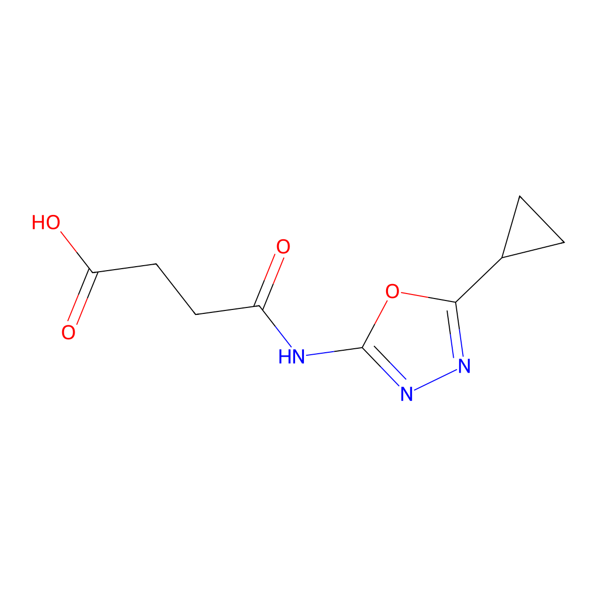 3-[(5-Cyclopropyl-1,3,4-oxadiazol-2-yl)carbamoyl]propanoic acid molecular structure, CAS 1156424-49-5