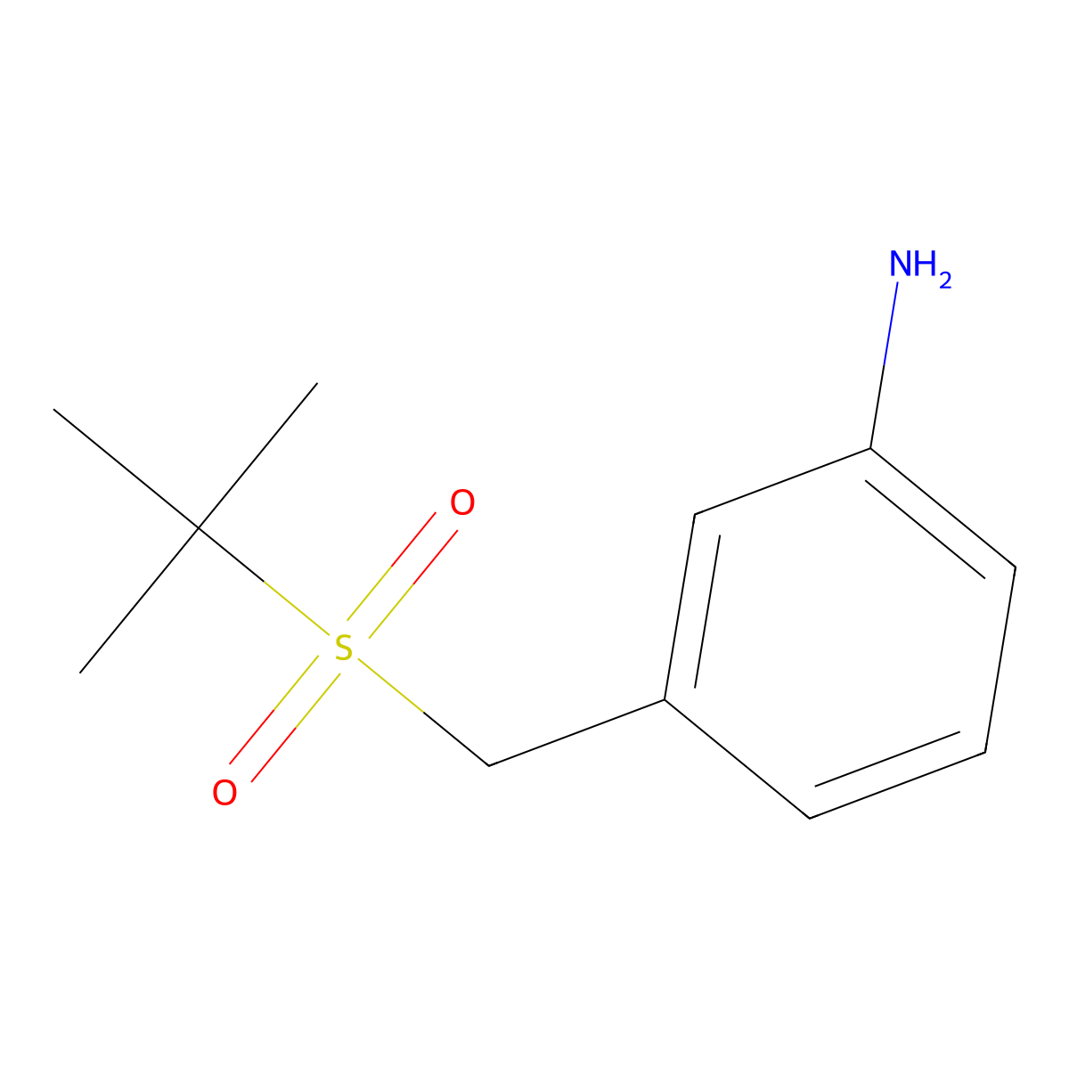 3-[(2-Methylpropane-2-sulfonyl)methyl]aniline molecular structure, CAS 1156429-01-4