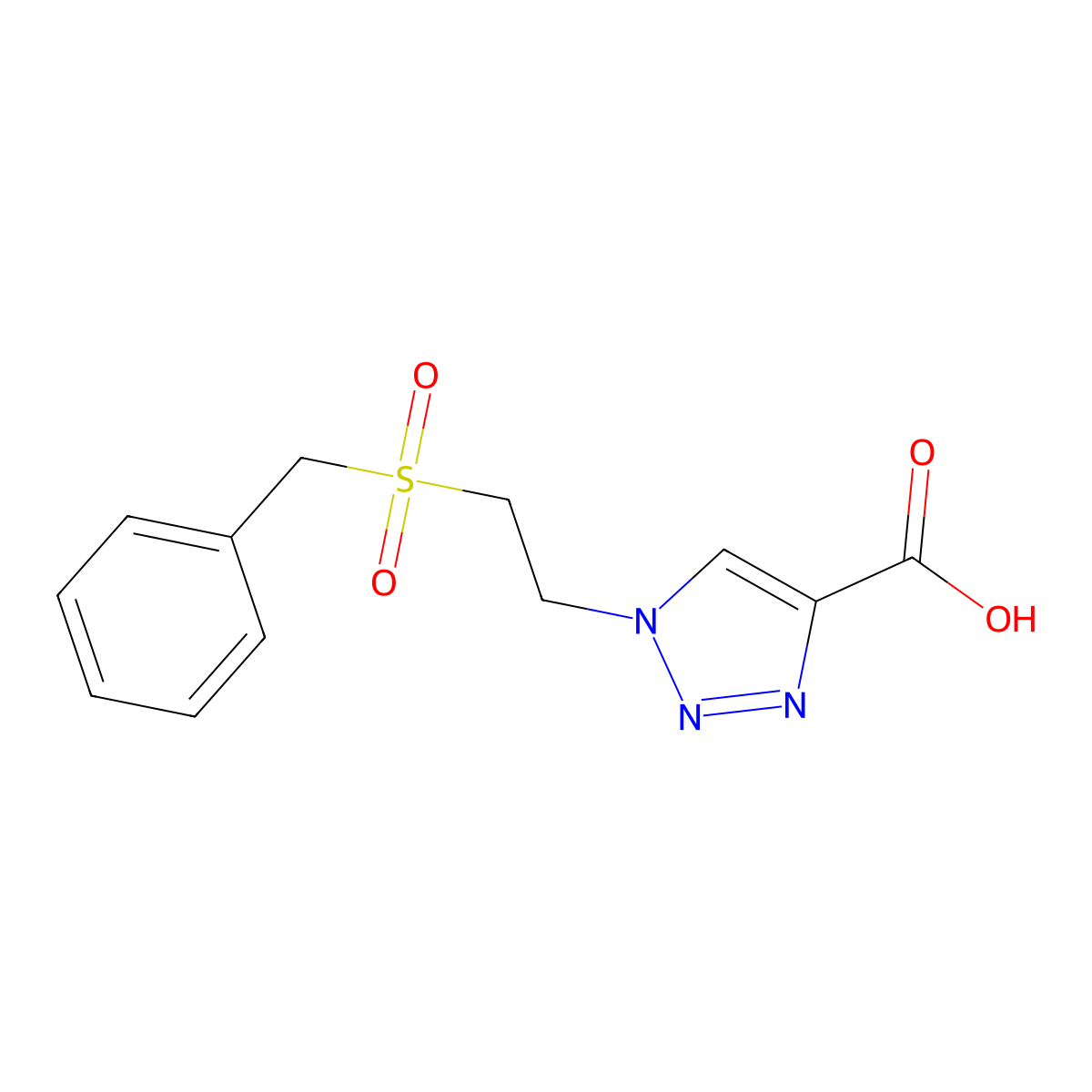 1-(2-phenylmethanesulfonylethyl)-1H-1,2,3-triazole-4-carboxylic acid molecular structure, CAS 1156429-19-4