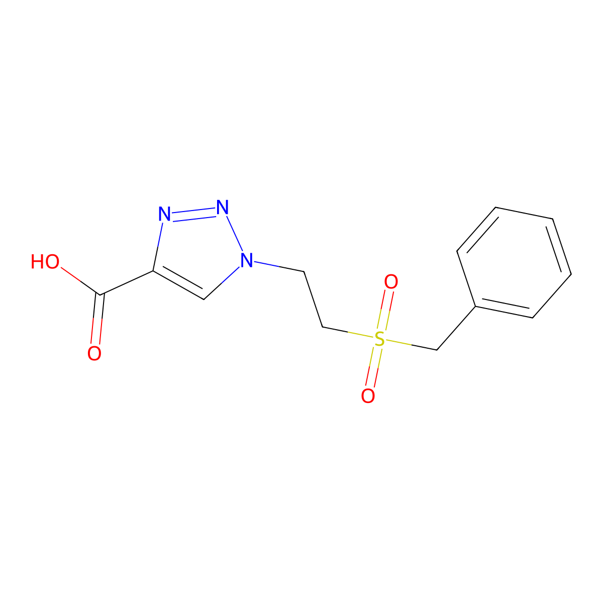 1-(2-phenylmethanesulfonylethyl)-1H-1,2,3-triazole-4-carboxylic acid molecular structure, CAS 1156429-19-4