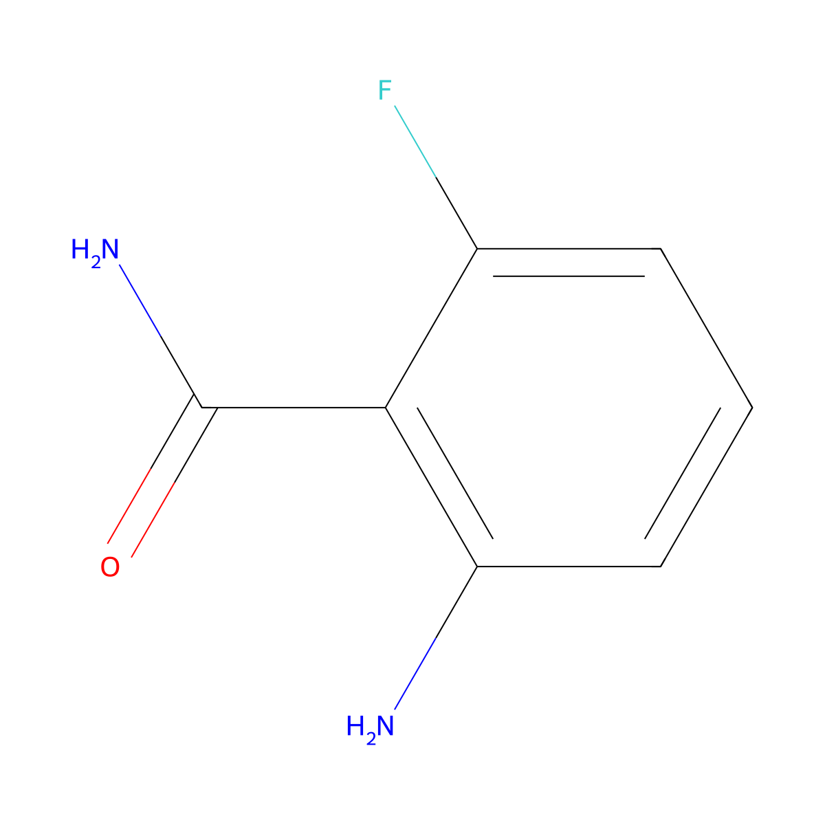 2-Amino-6-fluorobenzamide molecular structure, CAS 115643-59-9