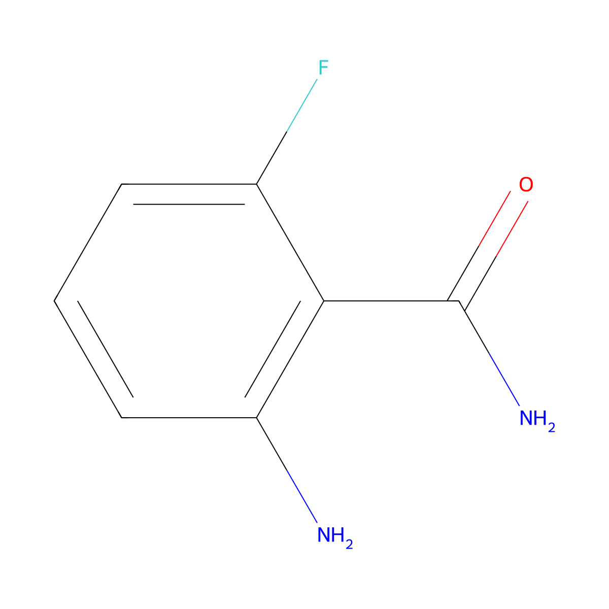 2-Amino-6-fluorobenzamide molecular structure, CAS 115643-59-9