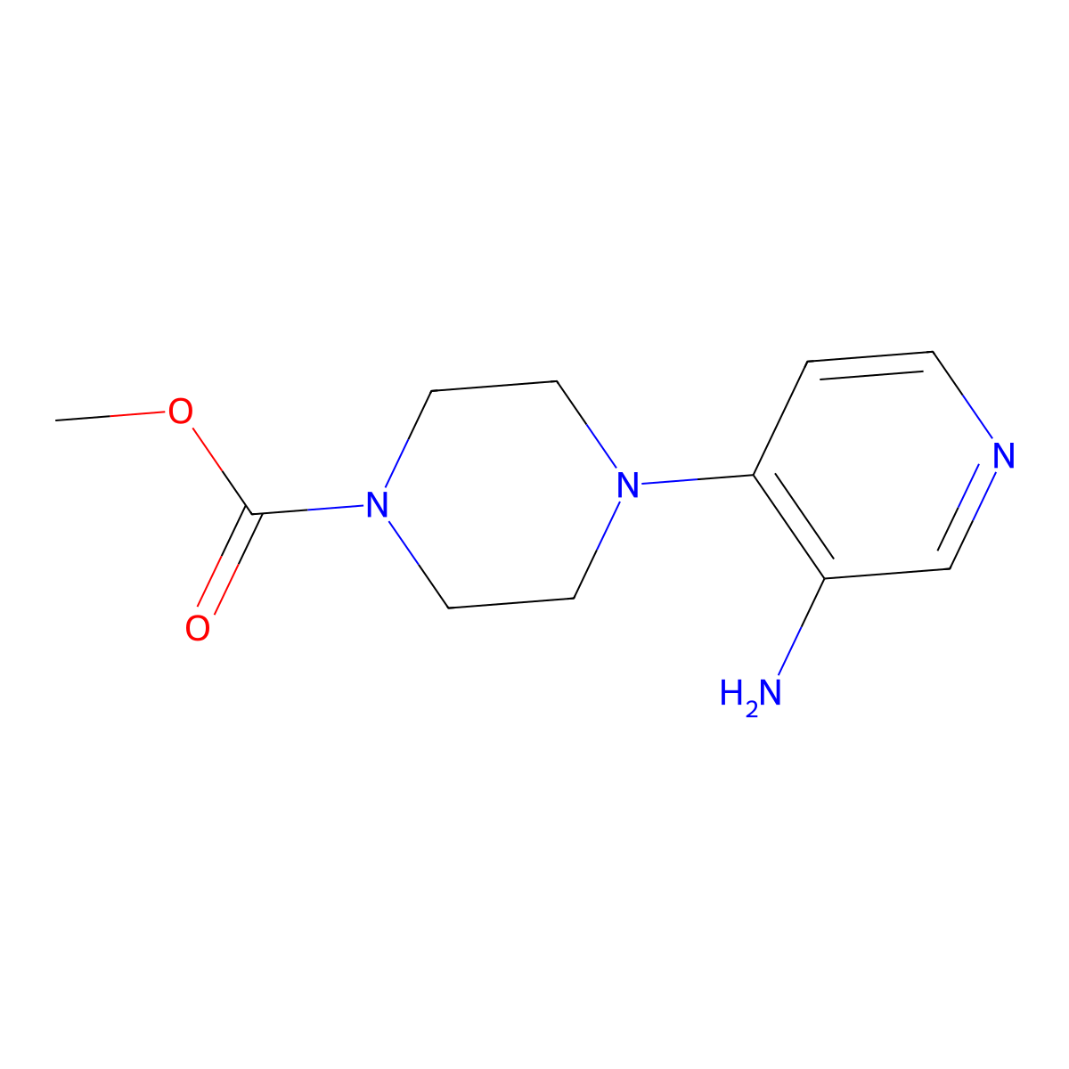 Methyl 4-(3-aminopyridin-4-yl)piperazine-1-carboxylate molecular structure, CAS 1156433-06-5
