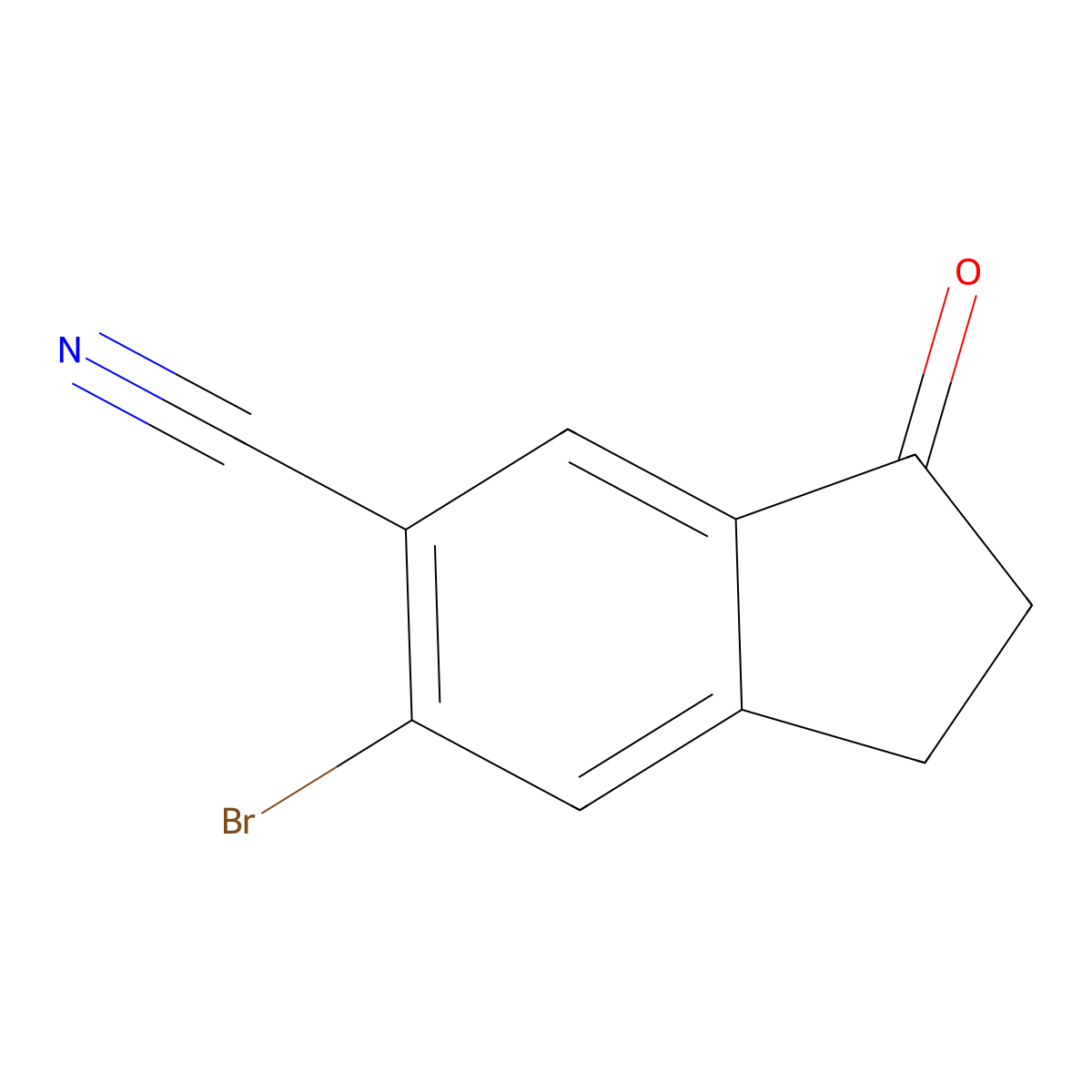 6-Bromo-3-oxo-2,3-dihydro-1H-indene-5-carbonitrile molecular structure, CAS 1156467-77-4