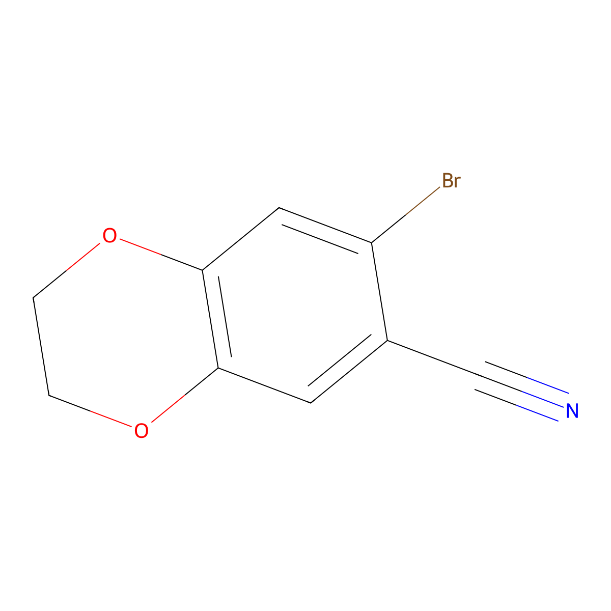 7-Bromo-2,3-dihydro-1,4-benzodioxine-6-carbonitrile molecular structure, CAS 1156467-95-6