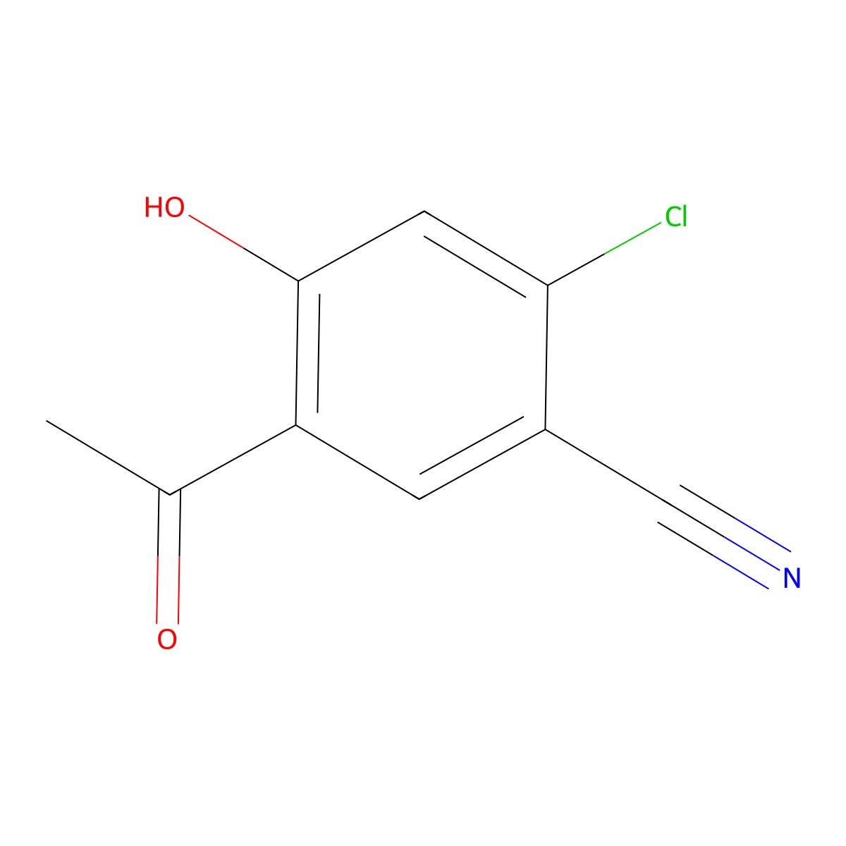 5-Acetyl-2-chloro-4-hydroxybenzonitrile molecular structure, CAS 115651-31-5