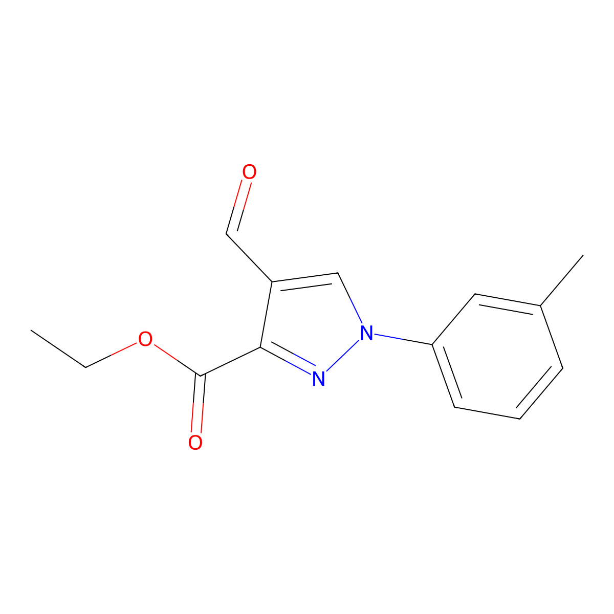 Ethyl 4-formyl-1-(M-tolyl)-1H-pyrazole-3-carboxylate molecular structure, CAS 1156510-02-9