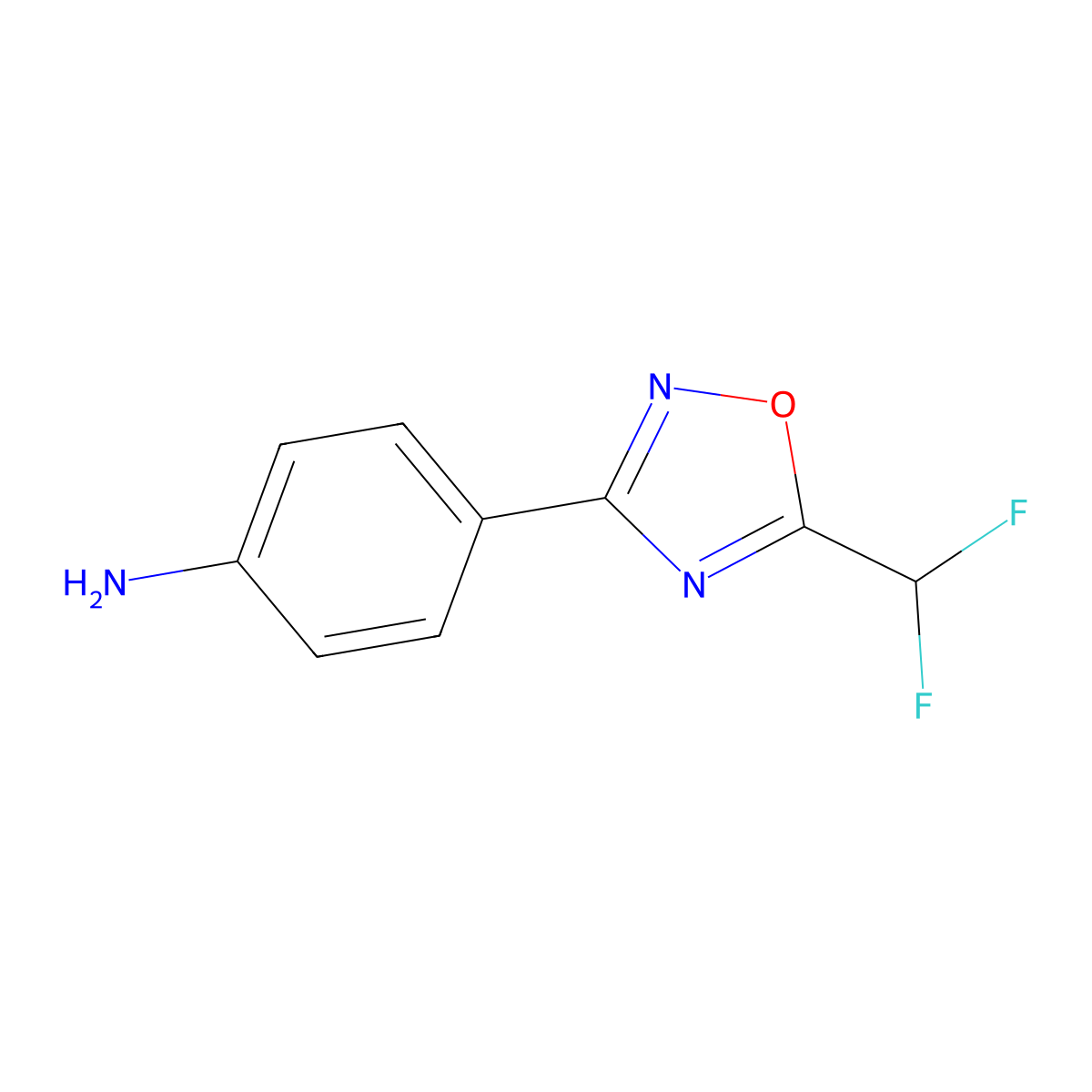 4-[5-(Difluoromethyl)-1,2,4-oxadiazol-3-yl]aniline molecular structure, CAS 1156517-70-2