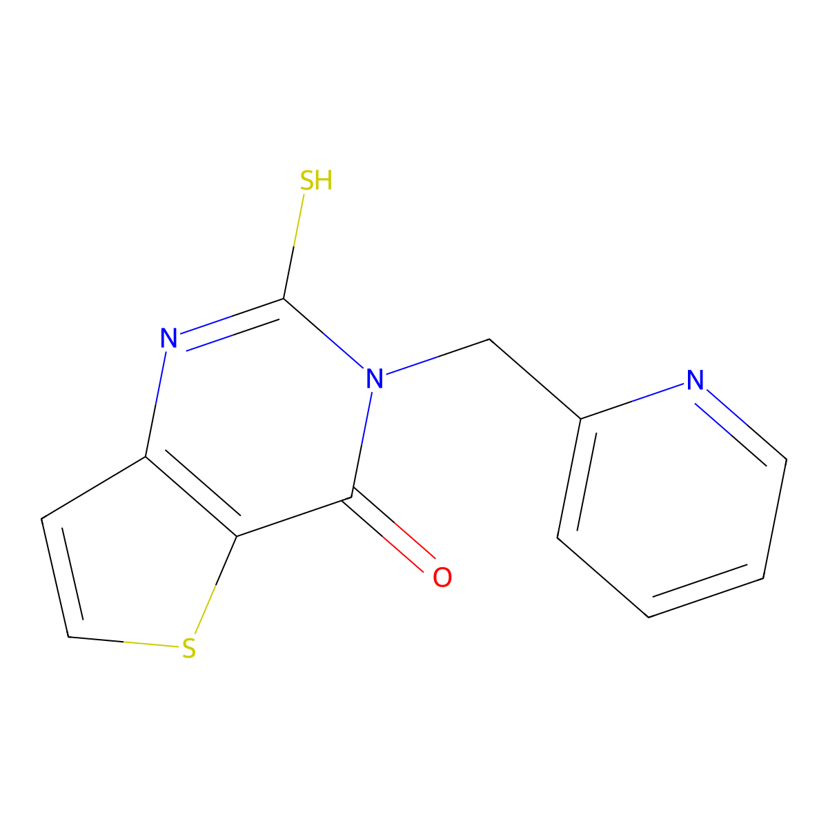 3-(2-pyridylmethyl)-2-sulfanylthieno[3,2-d]pyrimidin-4(3H)-one molecular structure, CAS 1156519-24-2