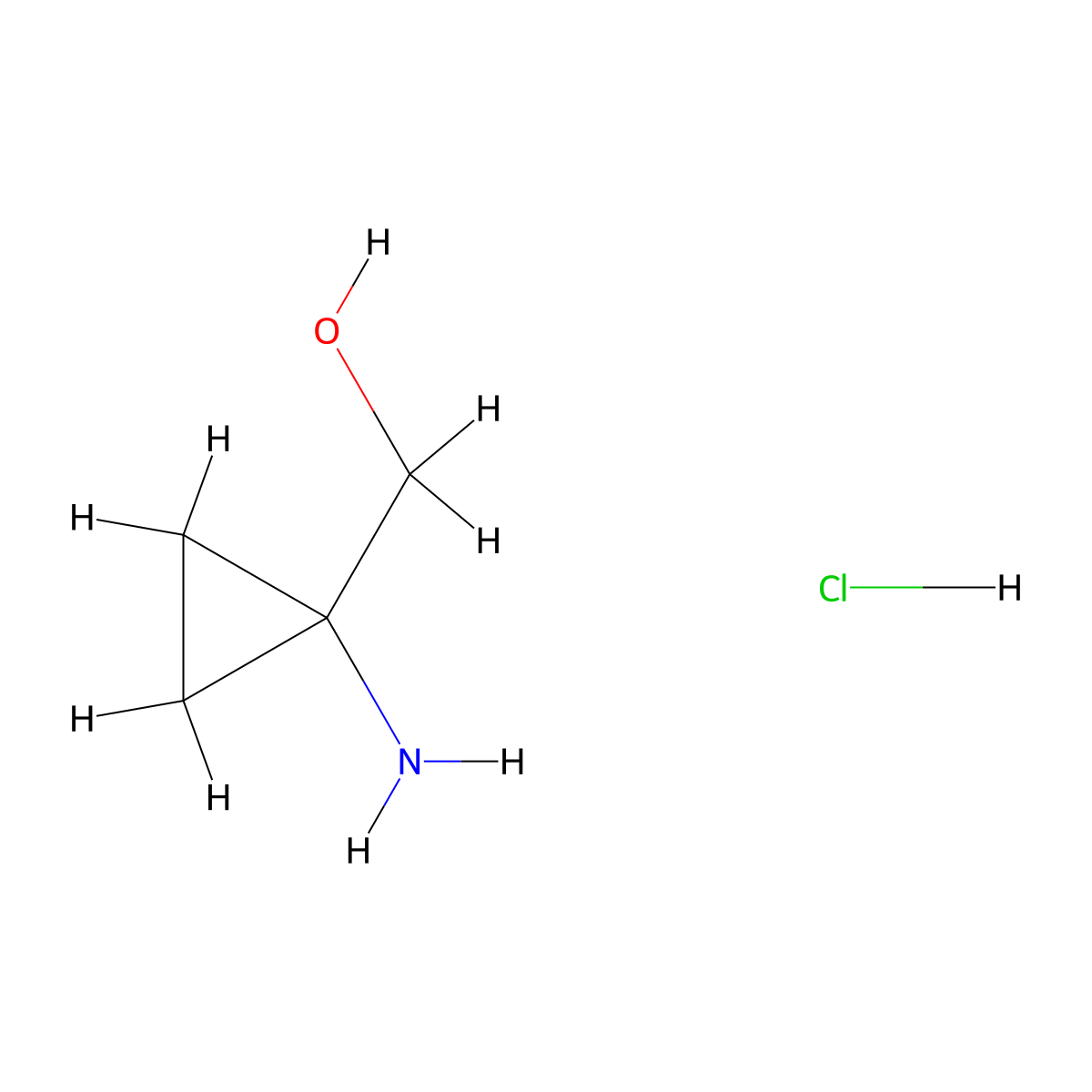 (1-Aminocyclopropyl)methanol hydrochloride molecular structure, CAS 115652-52-3