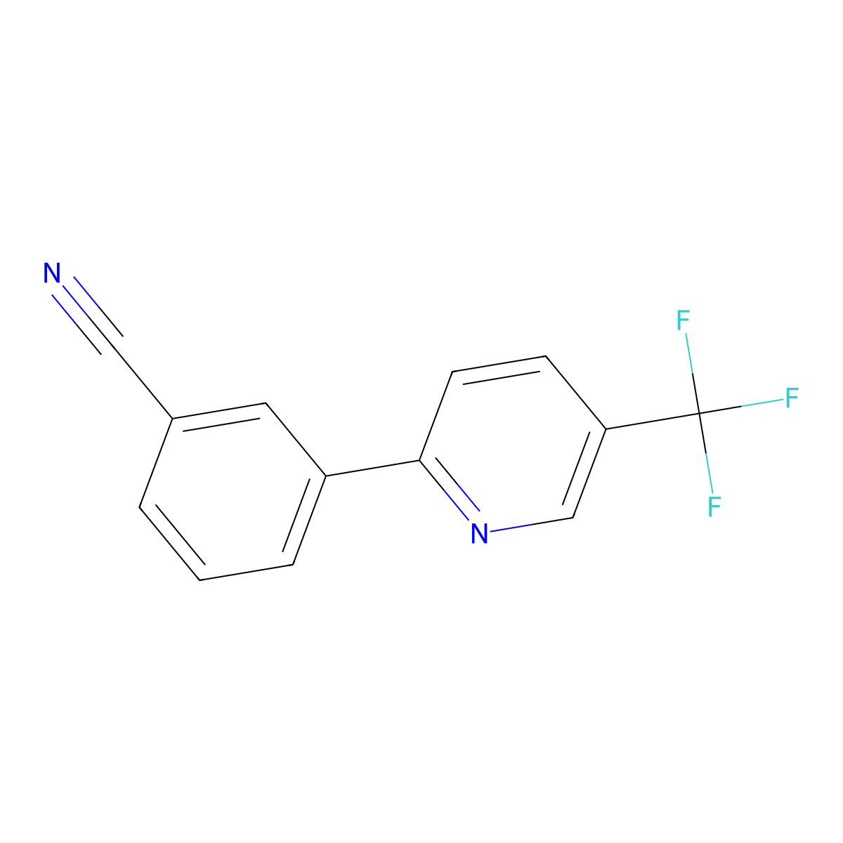 3-[5-(Trifluoromethyl)pyridin-2-yl]benzonitrile molecular structure, CAS 1156520-24-9