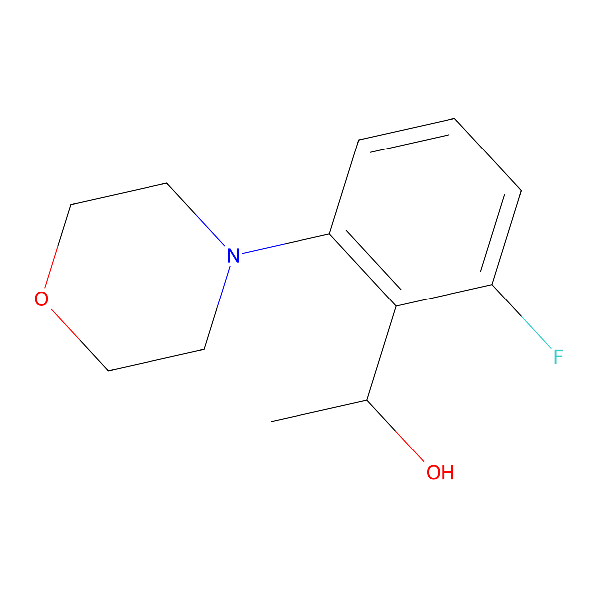 1-(2-Fluoro-6-(morpholin-4-yl)phenyl)ethan-1-ol molecular structure, CAS 1156521-32-2