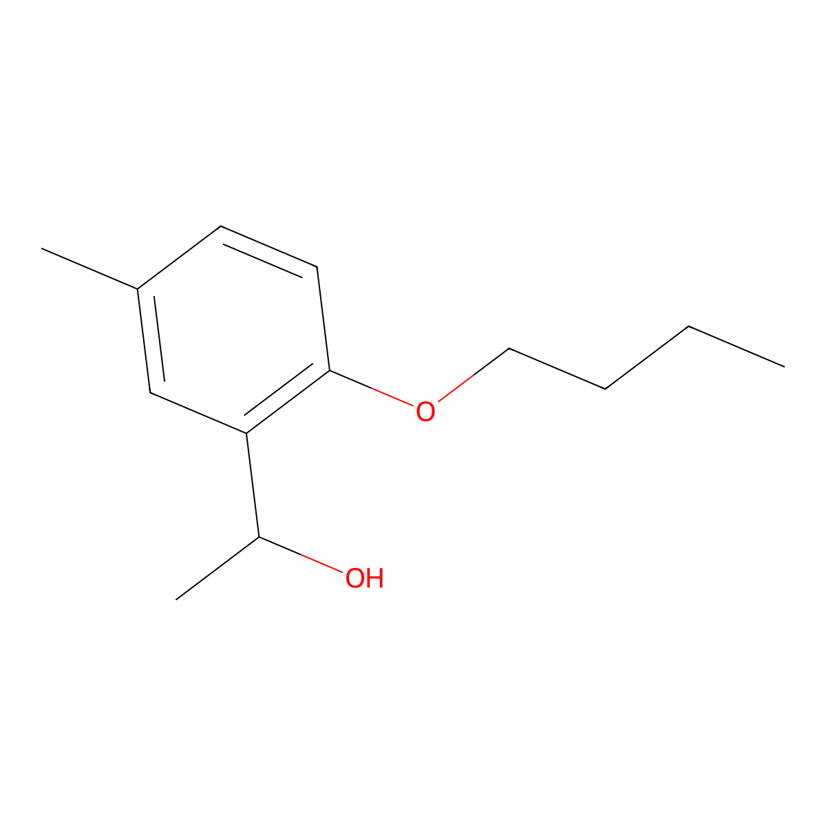 1-(2-Butoxy-5-methylphenyl)ethanol molecular structure, CAS 1156521-36-6