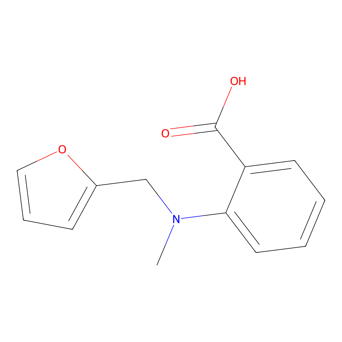 2-[(Furan-2-ylmethyl)(methyl)amino]benzoic acid molecular structure, CAS 1156524-53-6