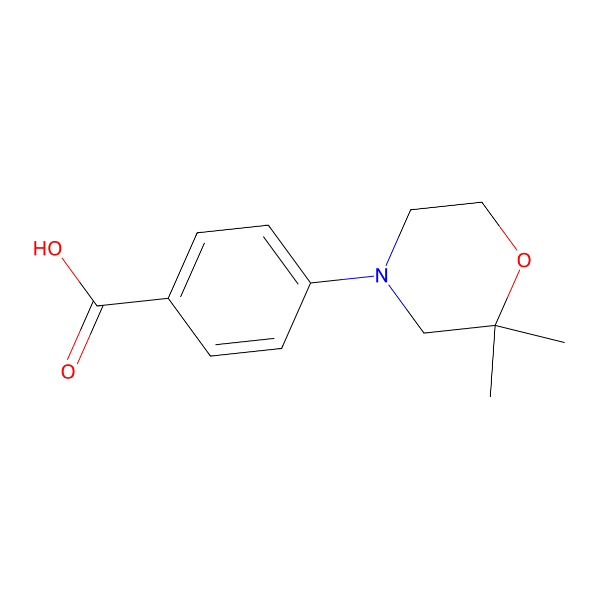 4-(2,2-Dimethylmorpholin-4-yl)benzoic acid molecular structure, CAS 1156530-96-9