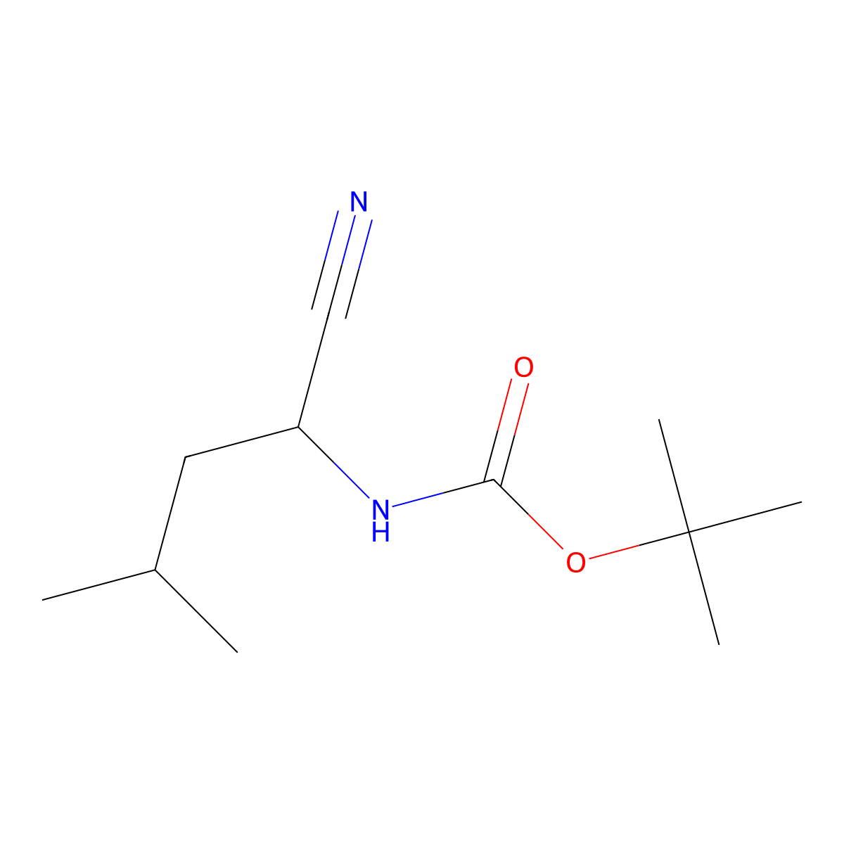 (S)-tert-Butyl (1-cyano-3-methylbutyl)carbamate molecular structure, CAS 115654-59-6