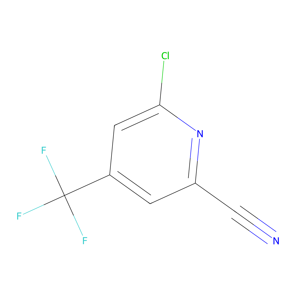 6-Chloro-4-(trifluoromethyl)pyridine-2-carbonitrile molecular structure, CAS 1156542-25-4