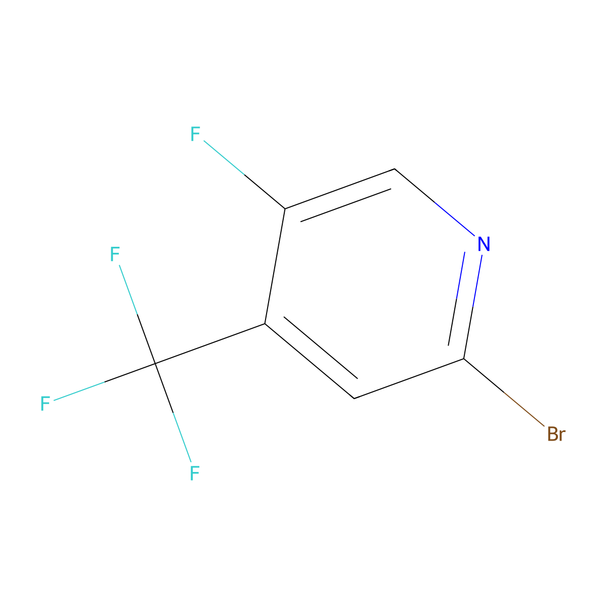 2-Bromo-5-fluoro-4-(trifluoromethyl)pyridine molecular structure, CAS 1156542-30-1