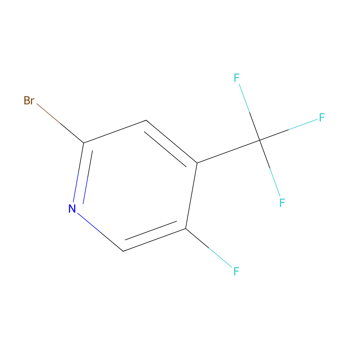 2-Bromo-5-fluoro-4-(trifluoromethyl)pyridine molecular structure, CAS 1156542-30-1