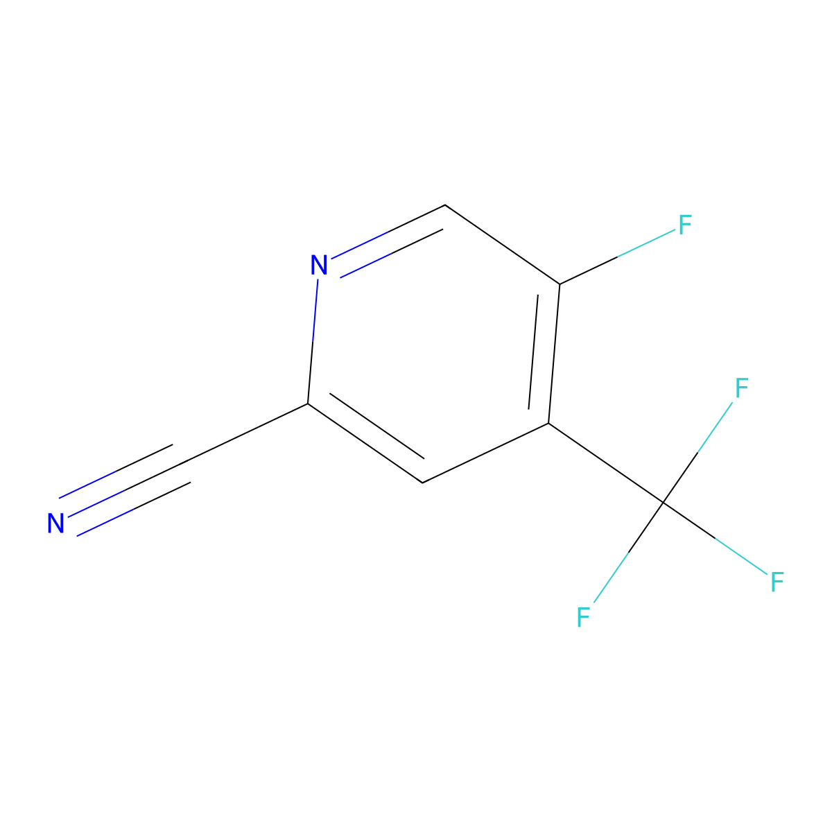 2-Pyridinecarbonitrile, 5-fluoro-4-(trifluoromethyl)- molecular structure, CAS 1156542-31-2