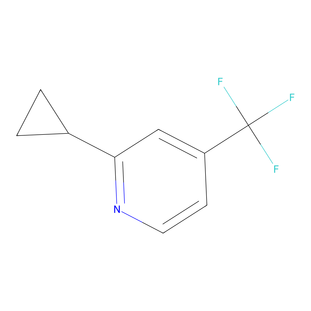 2-Cyclopropyl-4-(trifluoromethyl)pyridine molecular structure, CAS 1156542-33-4