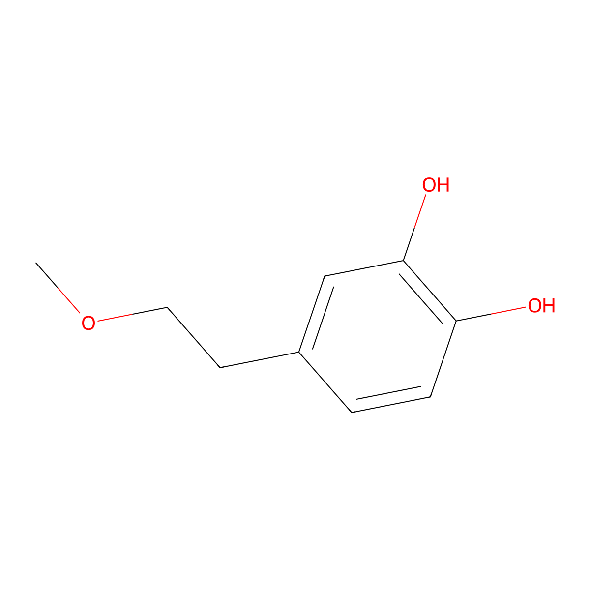 4-(2-Methoxyethyl)benzene-1,2-diol molecular structure, CAS 1156543-91-7