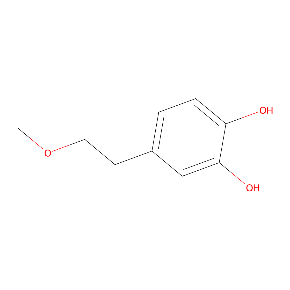 4-(2-Methoxyethyl)benzene-1,2-diol molecular structure, CAS 1156543-91-7