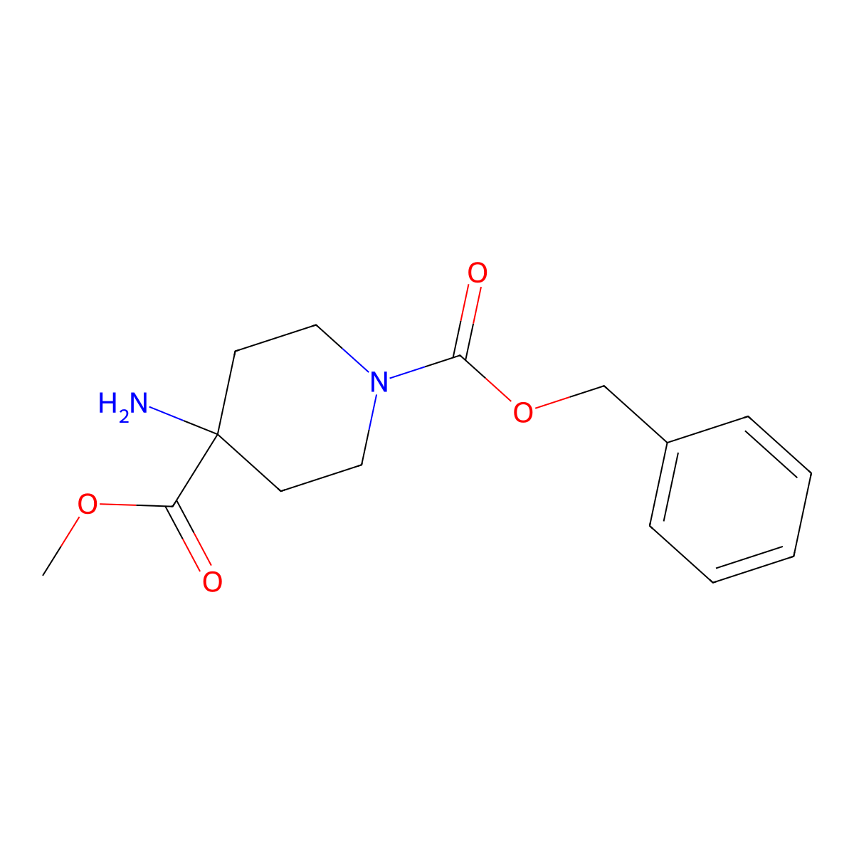 1-Benzyl 4-methyl 4-aminopiperidine-1,4-dicarboxylate molecular structure, CAS 115655-42-0