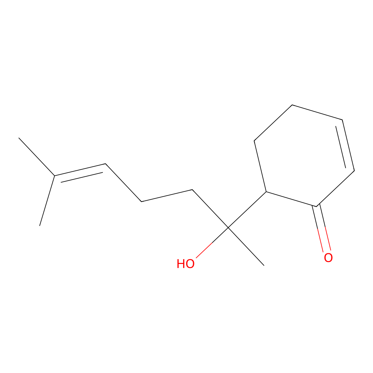 2-Cyclohexen-1-one, 6-(1-hydroxy-1,5-dimethyl-4-hexenyl)-, (R*,R*)-(+-)- molecular structure, CAS 115655-93-1