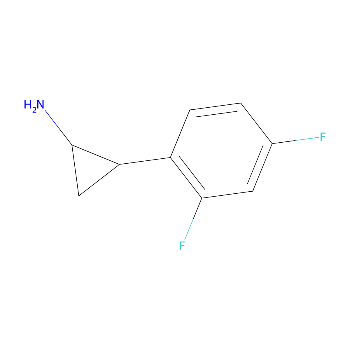 (1R,2S)-2-(2,4-Difluorophenyl)cyclopropan-1-amine molecular structure, CAS 1156575-52-8
