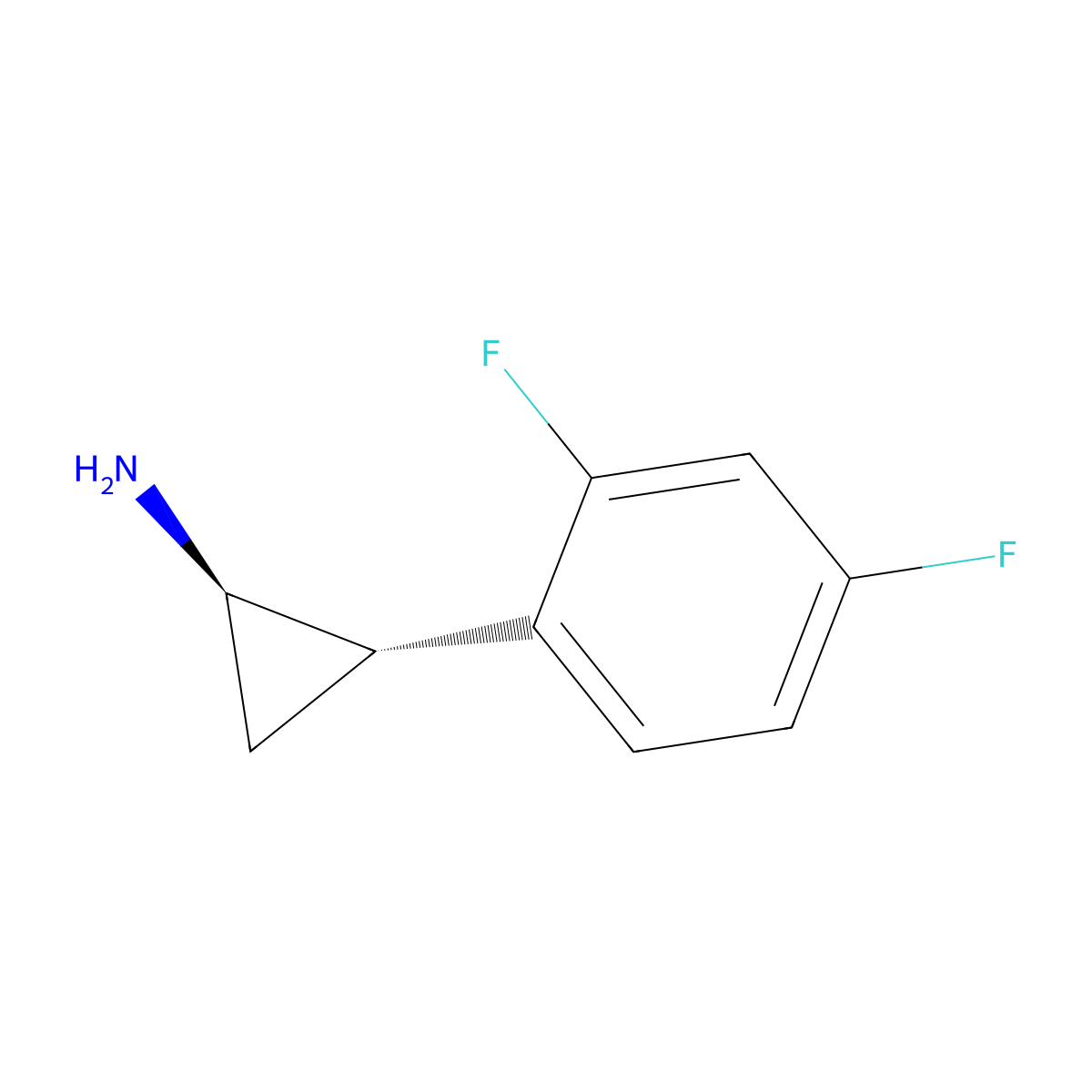 (1R,2S)-2-(2,4-Difluorophenyl)cyclopropan-1-amine molecular structure, CAS 1156575-52-8