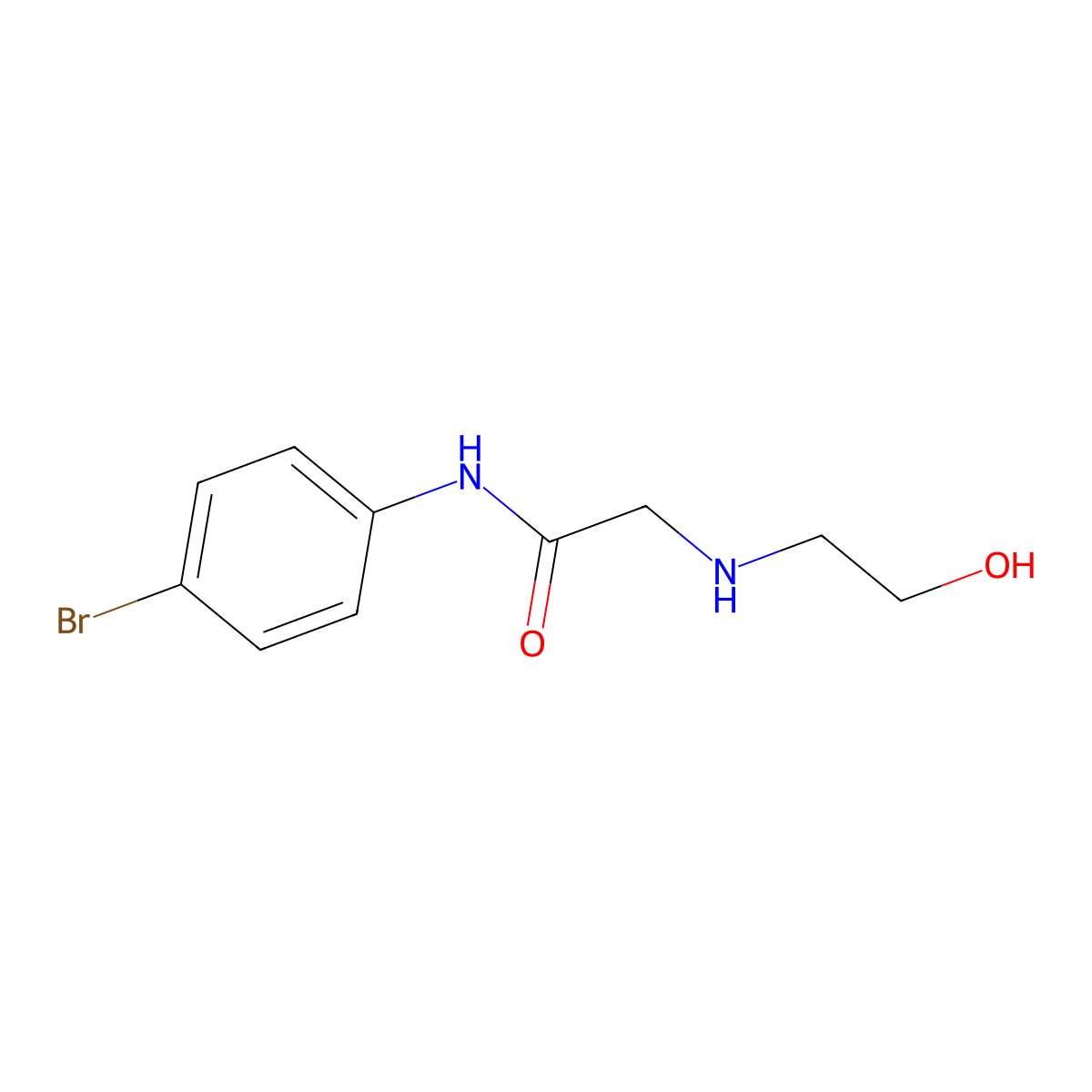 2-(2-Hydroxyethylamino)-N-(4-bromophenyl)acetamide molecular structure, CAS 1156583-05-9